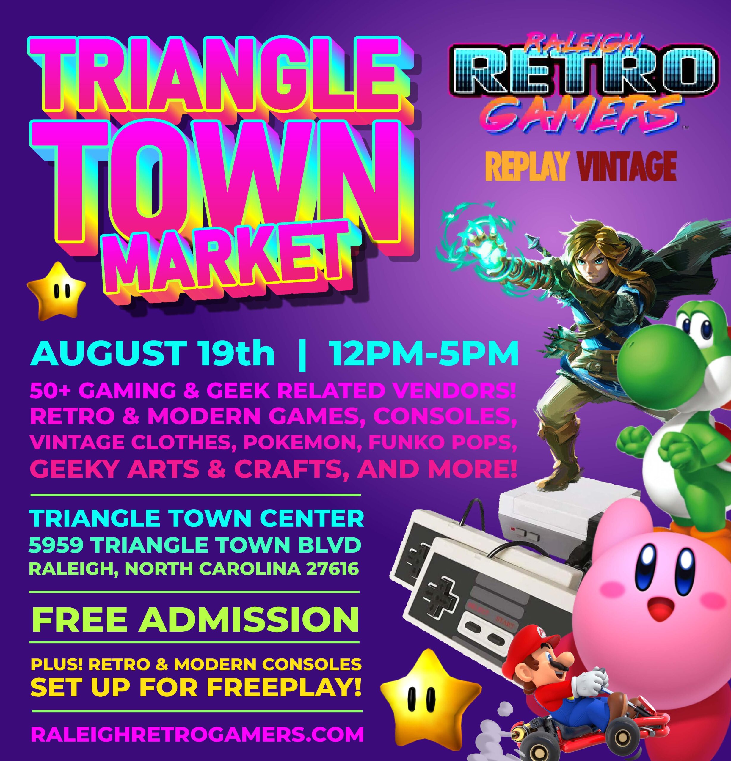 triangle town center popup market, raleigh retro gamers