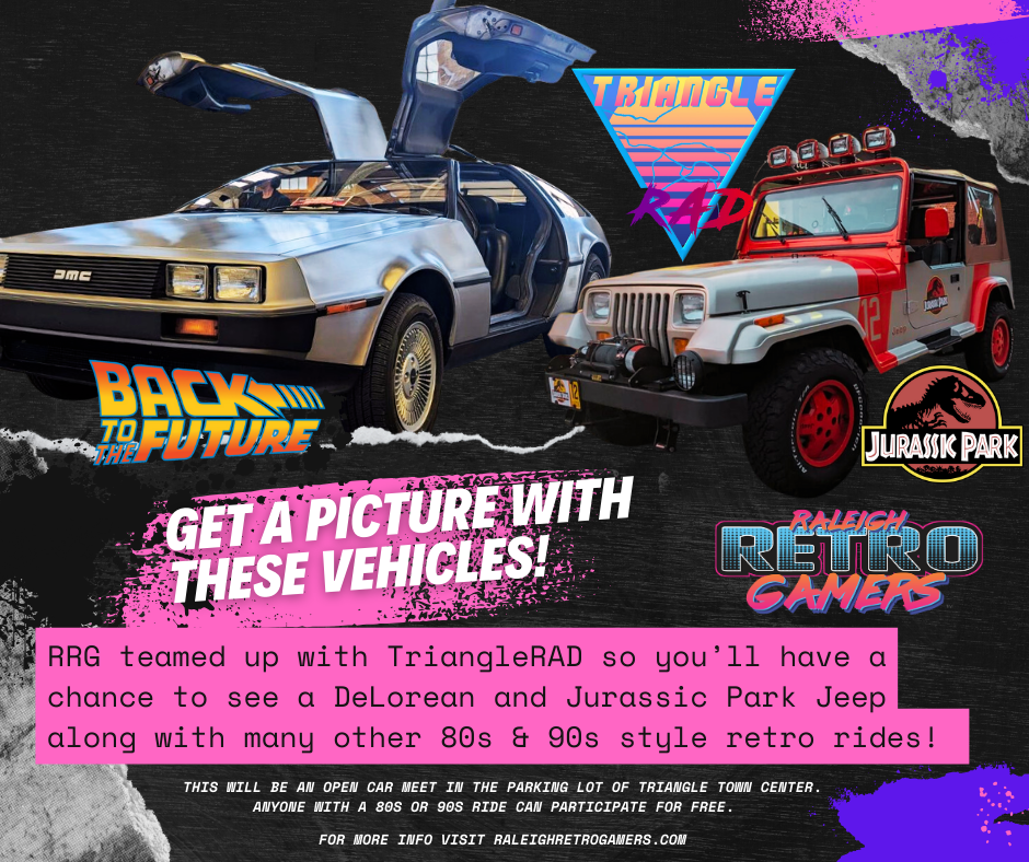 triangle town center car show, trianglerad, raleigh retro gamers