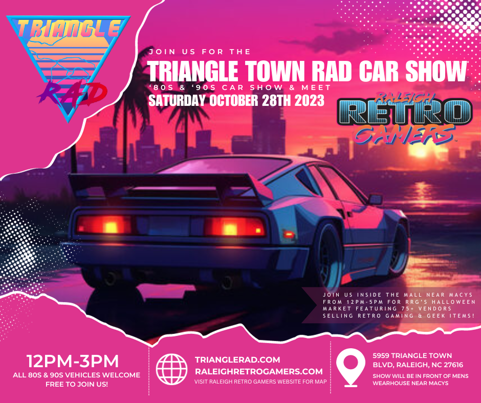 trianglerad car show, raleigh retro gamers car show