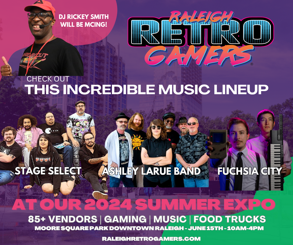 bands raleigh retro gamers, moore square bands, music summer expo
