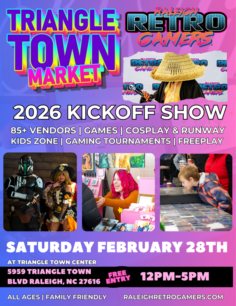 triangle town center, raleigh retro gamers, gaming market raleigh, geek market raleigh