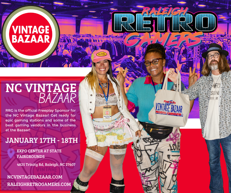 nc vintage bazaar, raleigh retro gamers