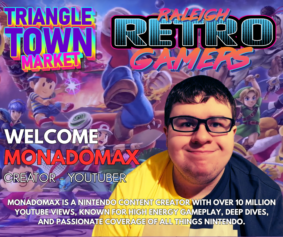 monadomax, raleigh retro gamers, game and geek expo, youtuber, nintendo