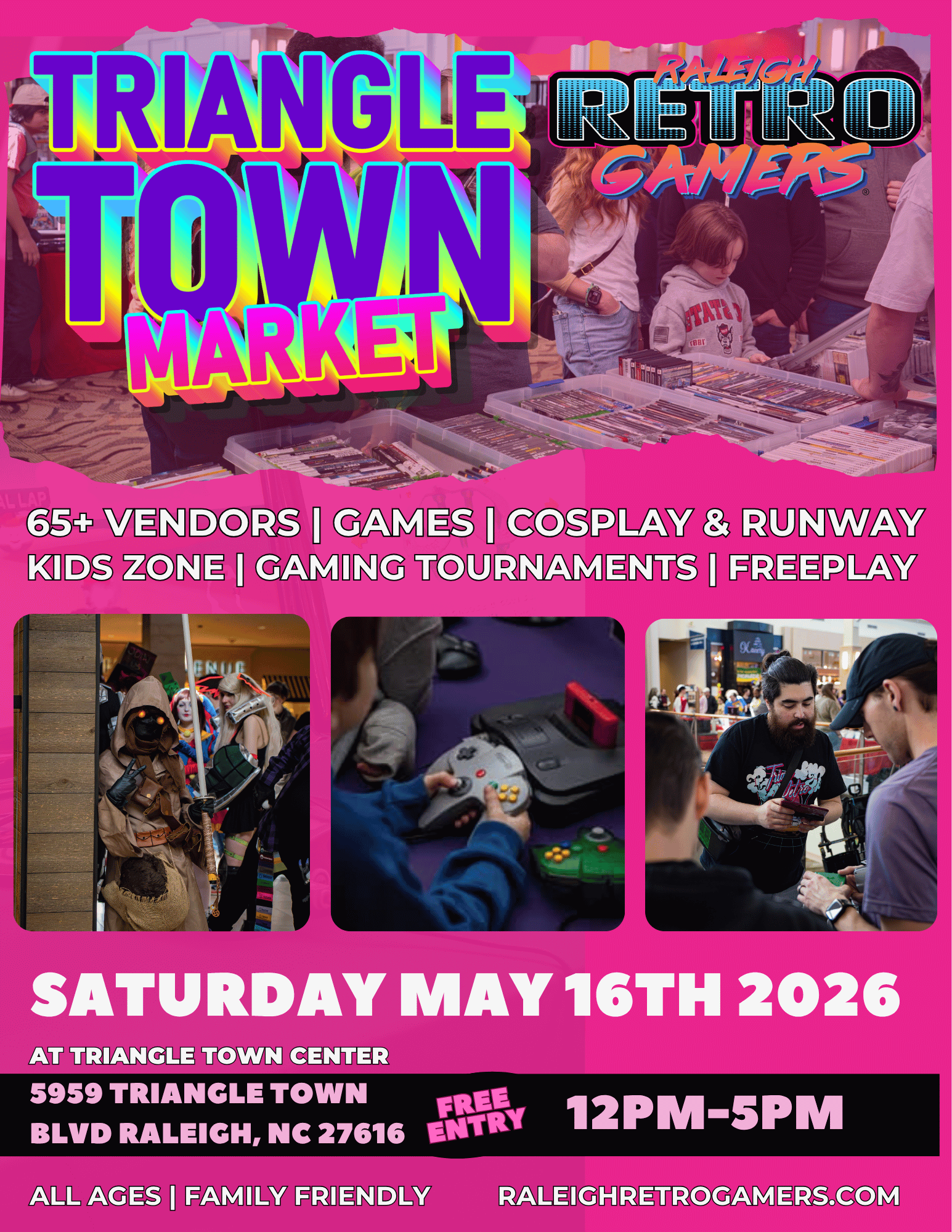 triangle town raleigh retro gamers event show