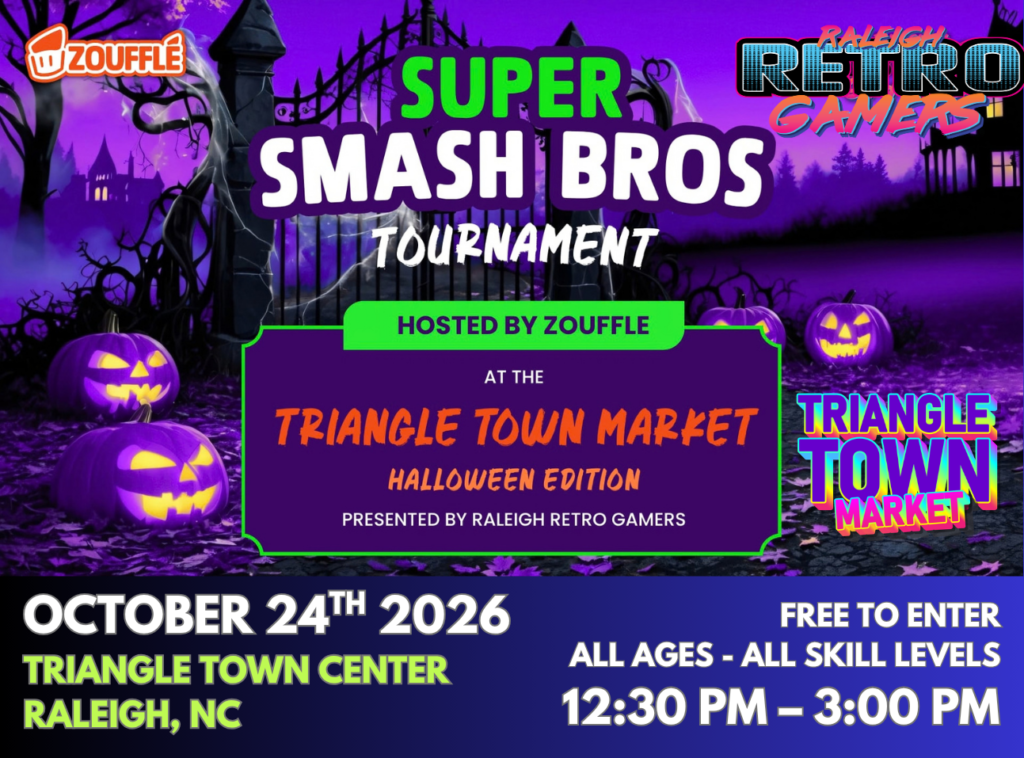 super smash bros tournment, triangle town center, raleigh retro gamers