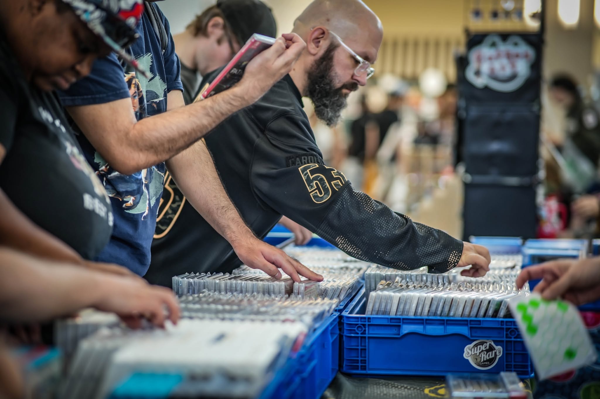 Attendees hunting for games at the vendor floor